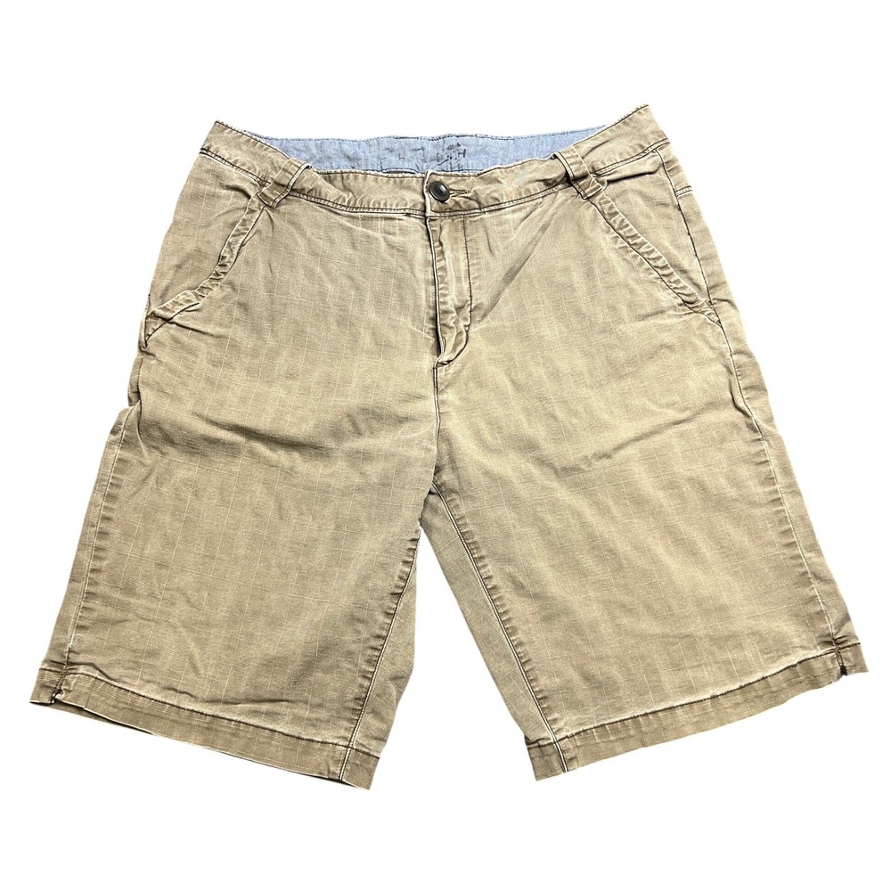 Horny Toad Casual Shorts Men's 34 Taupe Ripstop Organic Cotton Stretch‎ Blend